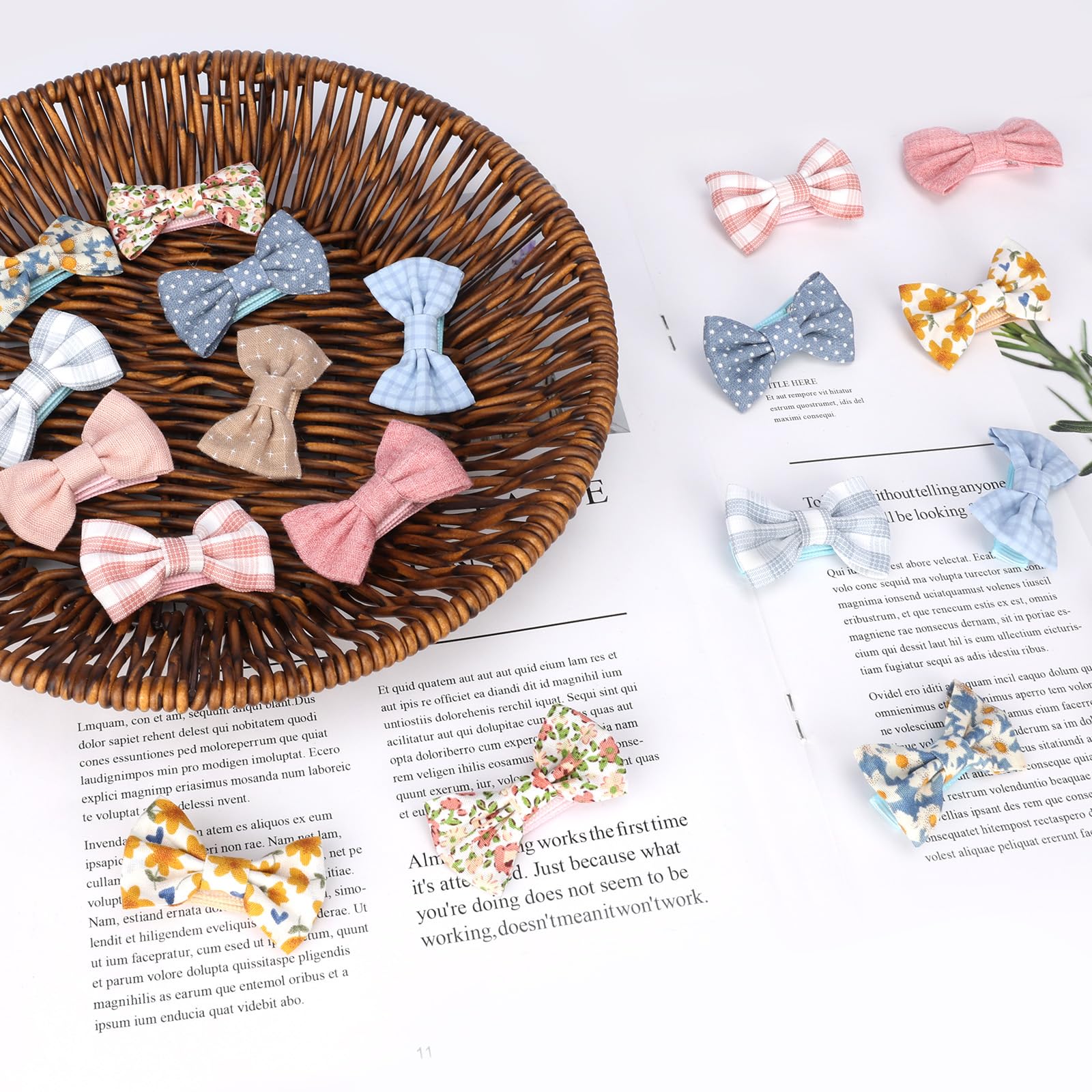 JESSCAT fabric bows provide soft touch and secure wear.