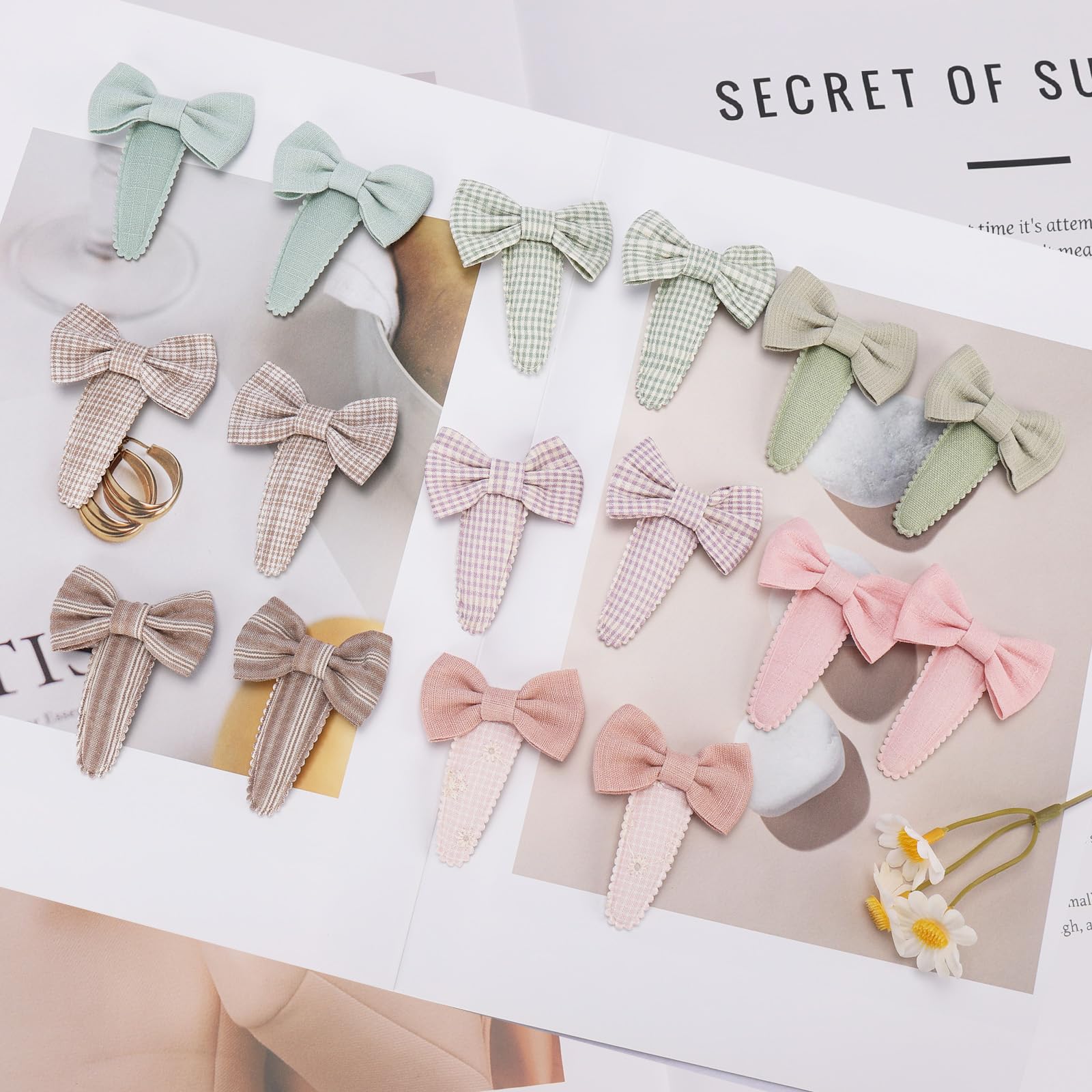 JESSCAT mini bows clip 1.9 inch ideal for tiny heads with all-day grip.