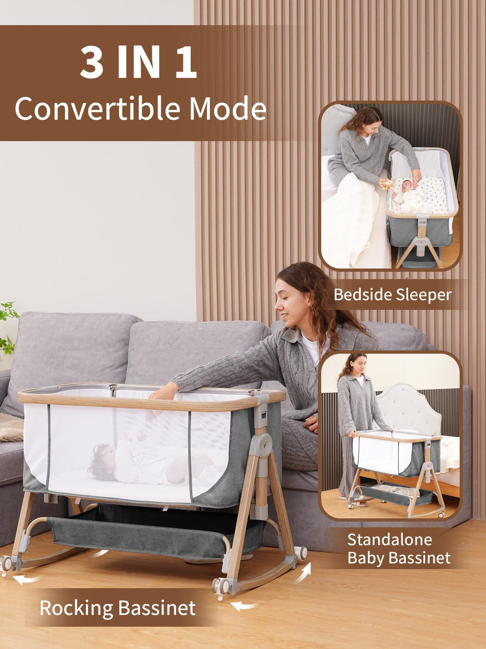 Jestonten storage basket provides quick access to baby's essentials.