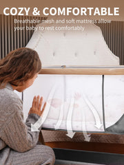 Jestonten bassinet with wheels enables smooth room-to-room transfers.