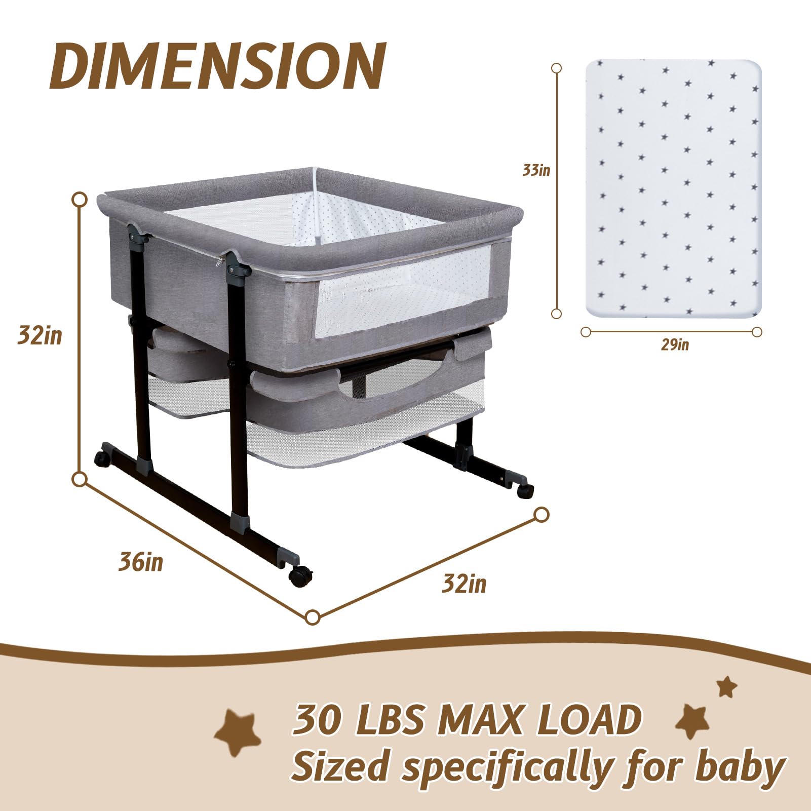 Jestonten Twin Bassinet musical mobile soothing twins