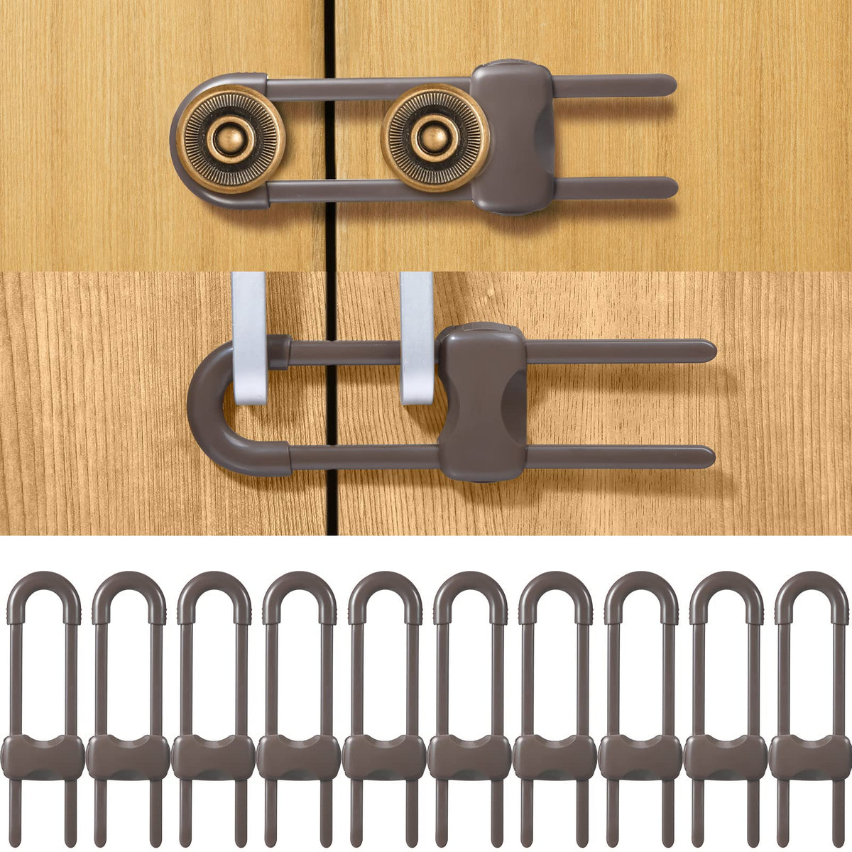 Jetec 10-piece cabinet locks secure baby-access cabinets for safety