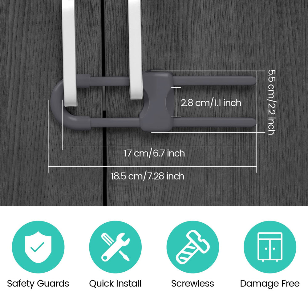 Jetec adjustable sliding cabinet lock is easy to install without tools