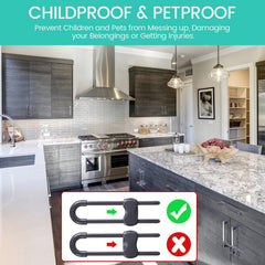 Jetec baby-proof latch suitable for knobs and handles in the kitchen and beyond
