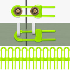 Jetec cabinet locks, green u-shaped design, for knob doors, helps keep curious kids safe
