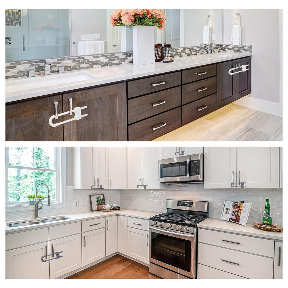 Jetec locks protecting kitchen storage from curious pets.
