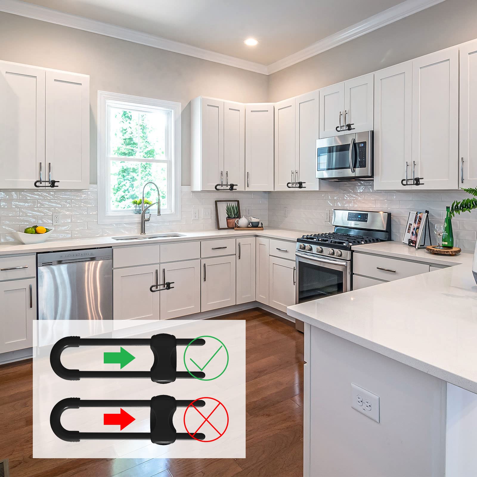Jetec lock across row of knobs, compatible with mushroom and D-shaped handles