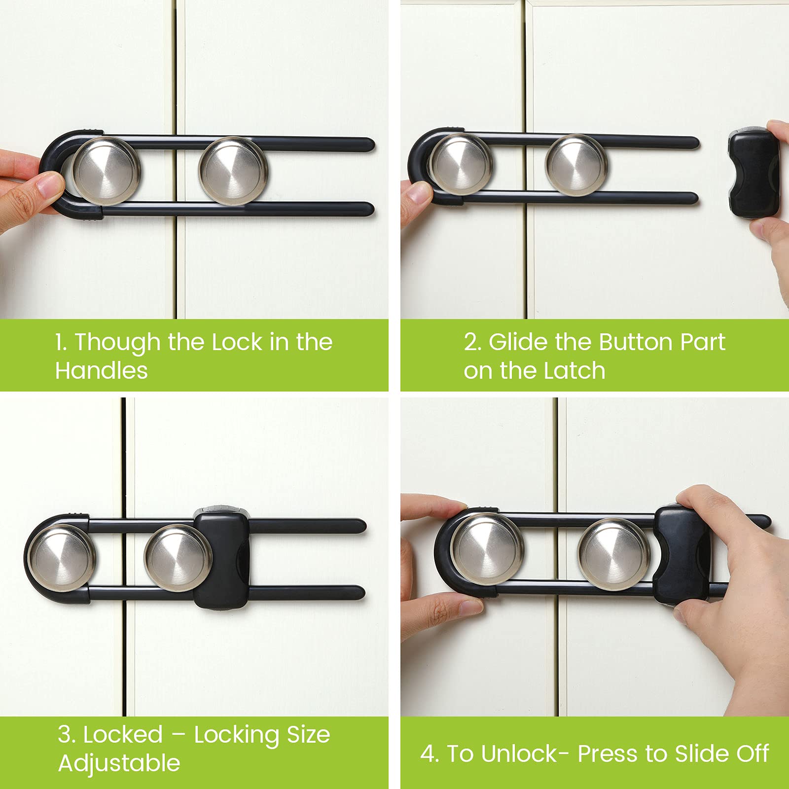 Jetec cabinet lock securing a pantry door with a round handle