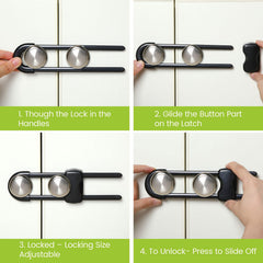 Jetec cabinet lock securing a pantry door with a round handle