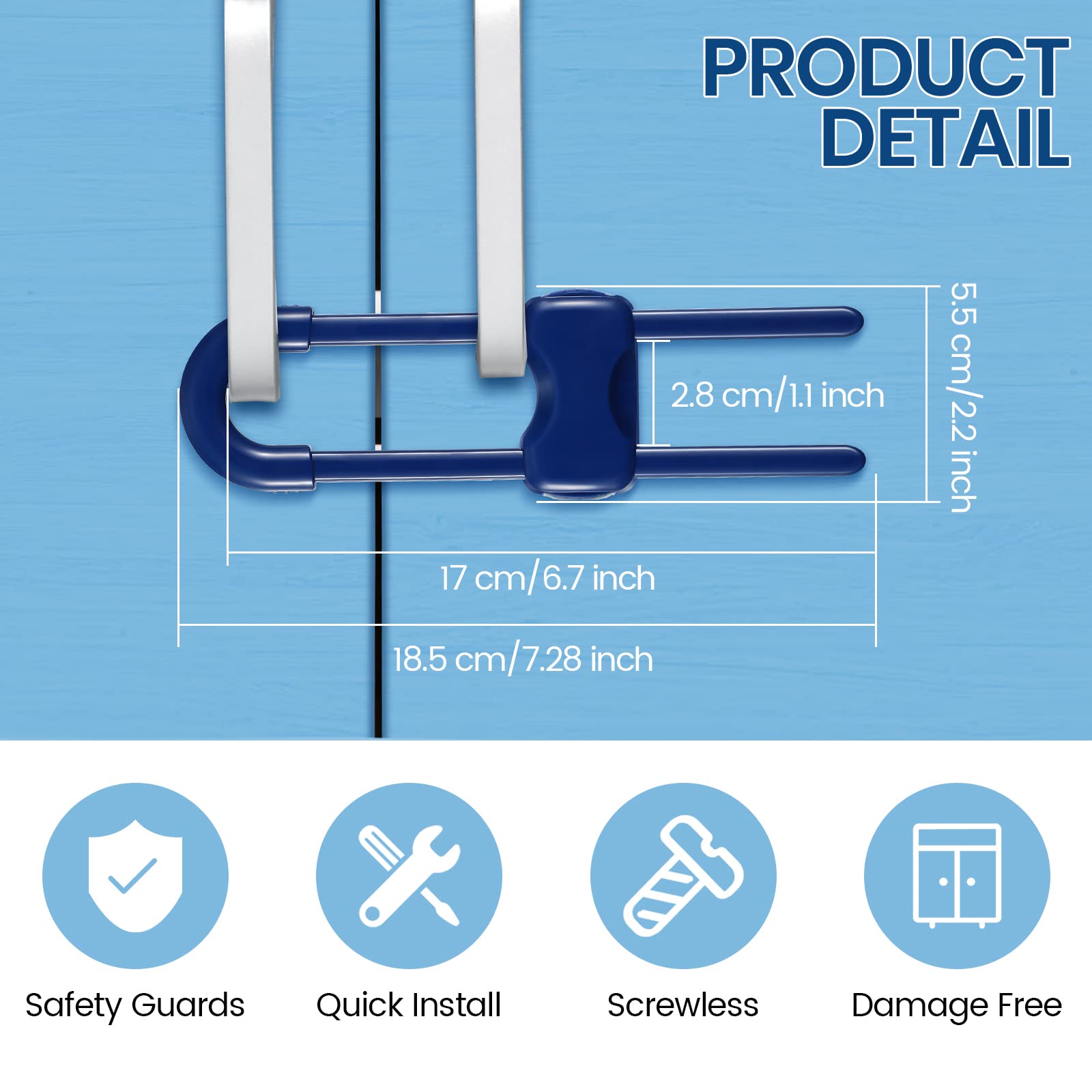 Jetec 10-piece set eases installation without tools for quick babyproofing.