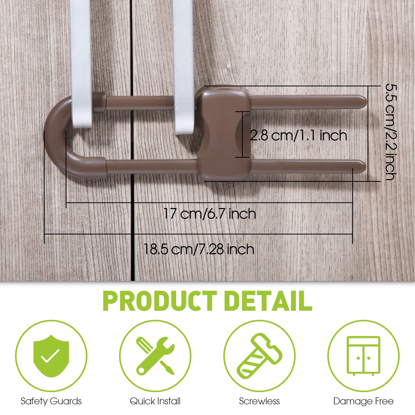 Jetec wide-application cabinet locks guard kitchen, bathroom, and pantry storage
