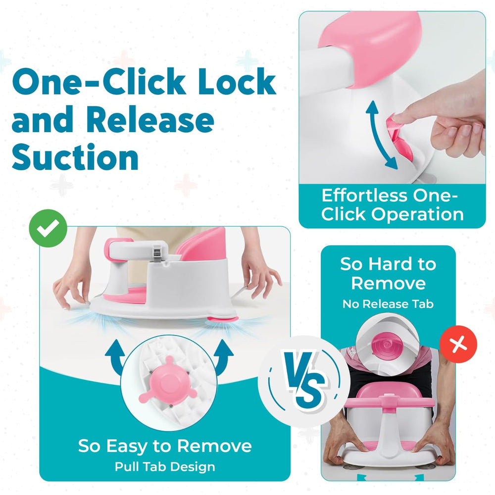 JetFresh bath seat with three strong suction cups for stability.