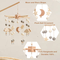 JETM·HH Wooden Hoop Mobile with felt beads adds gentle nursery decoration and focus