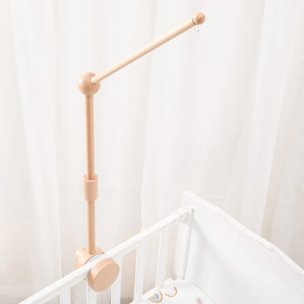 JETM·HH crib mobile arm in natural beech wood for a sturdy, safe nursery setup