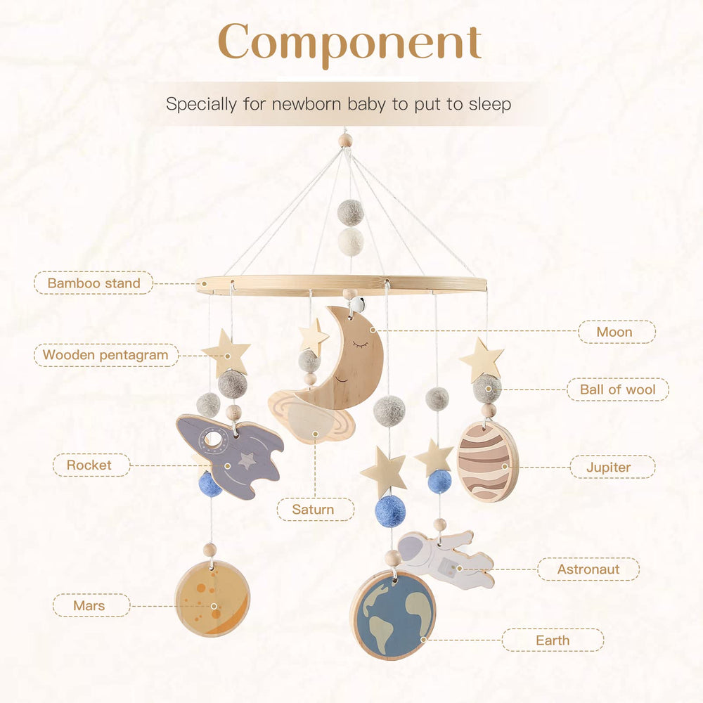 JETM·HH Space Nursery Mobile rocket charm inspires imaginative space play.