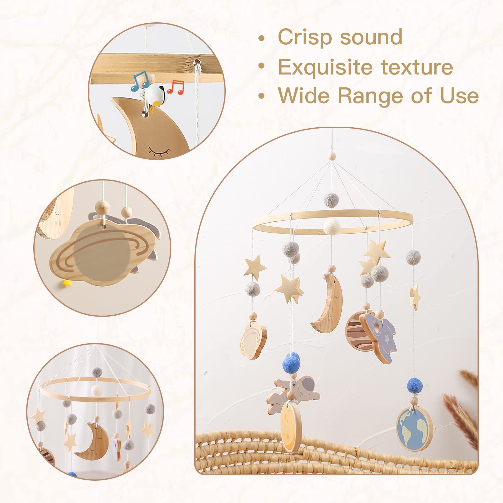 JETM·HH Space Nursery Mobile stars add calm, soothing ambiance.