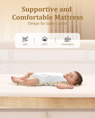 JevrJeur bassinet features a large storage basket for baby essentials.
