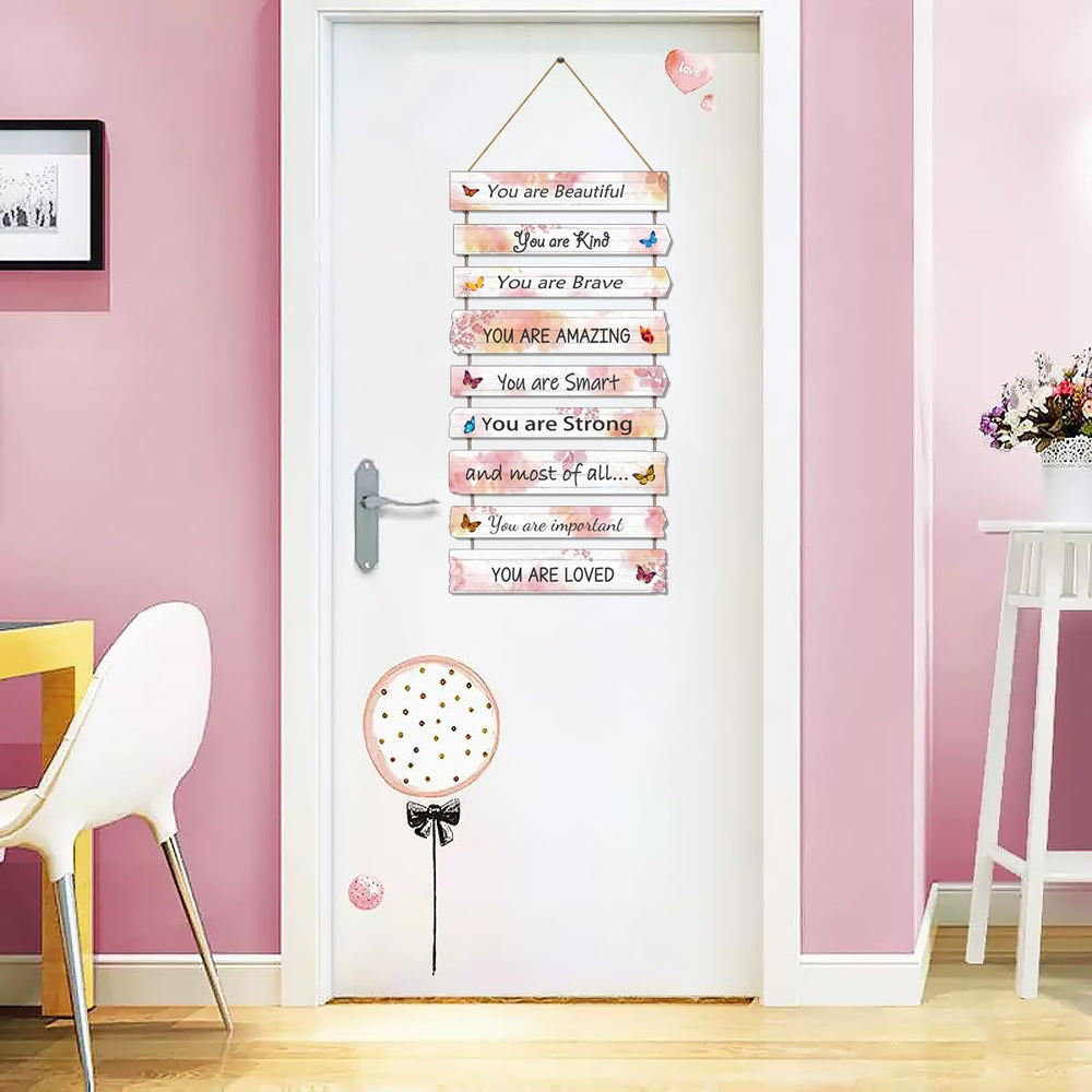JEVUVU pink theme wall art for dorm or classroom adds cozy color and focus.