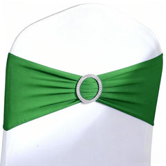 JFDYDM emerald green chair sash with buckle slider for elegant events.