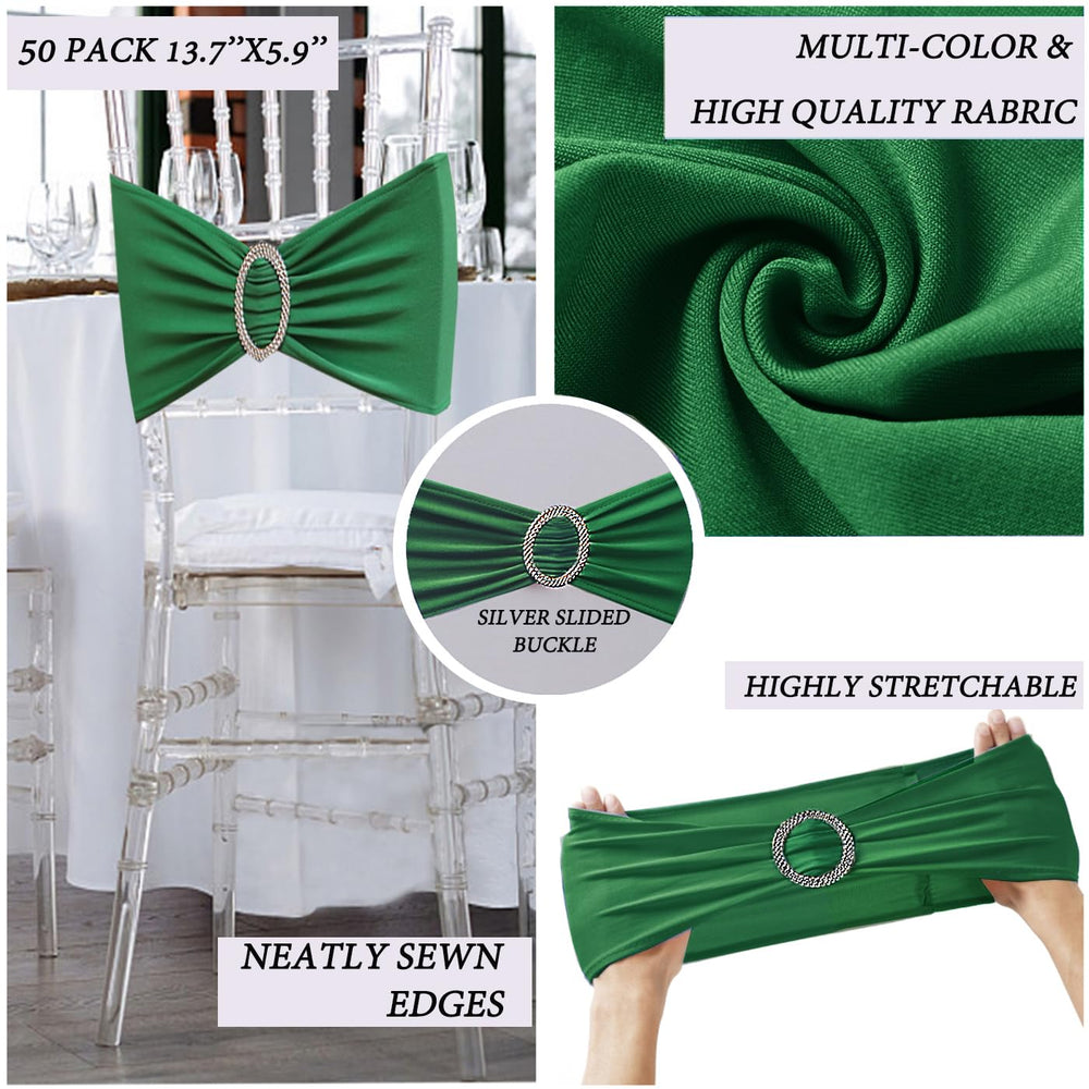 JFDYDM emerald green chair sash on banquet chairs enhances ambience.