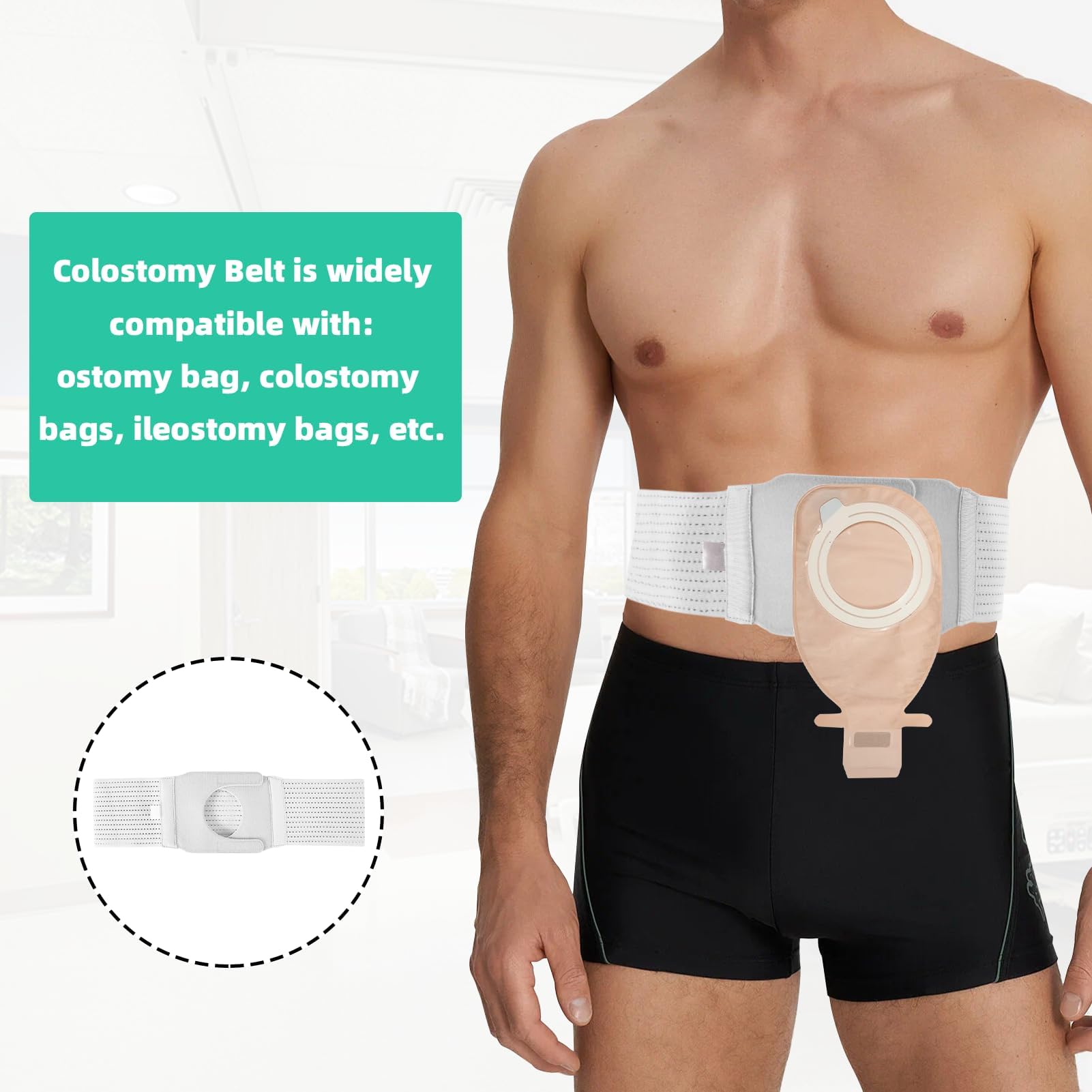 JFHNMLW ostomy belt supports abdomen, reducing movement for reliable day-long wear