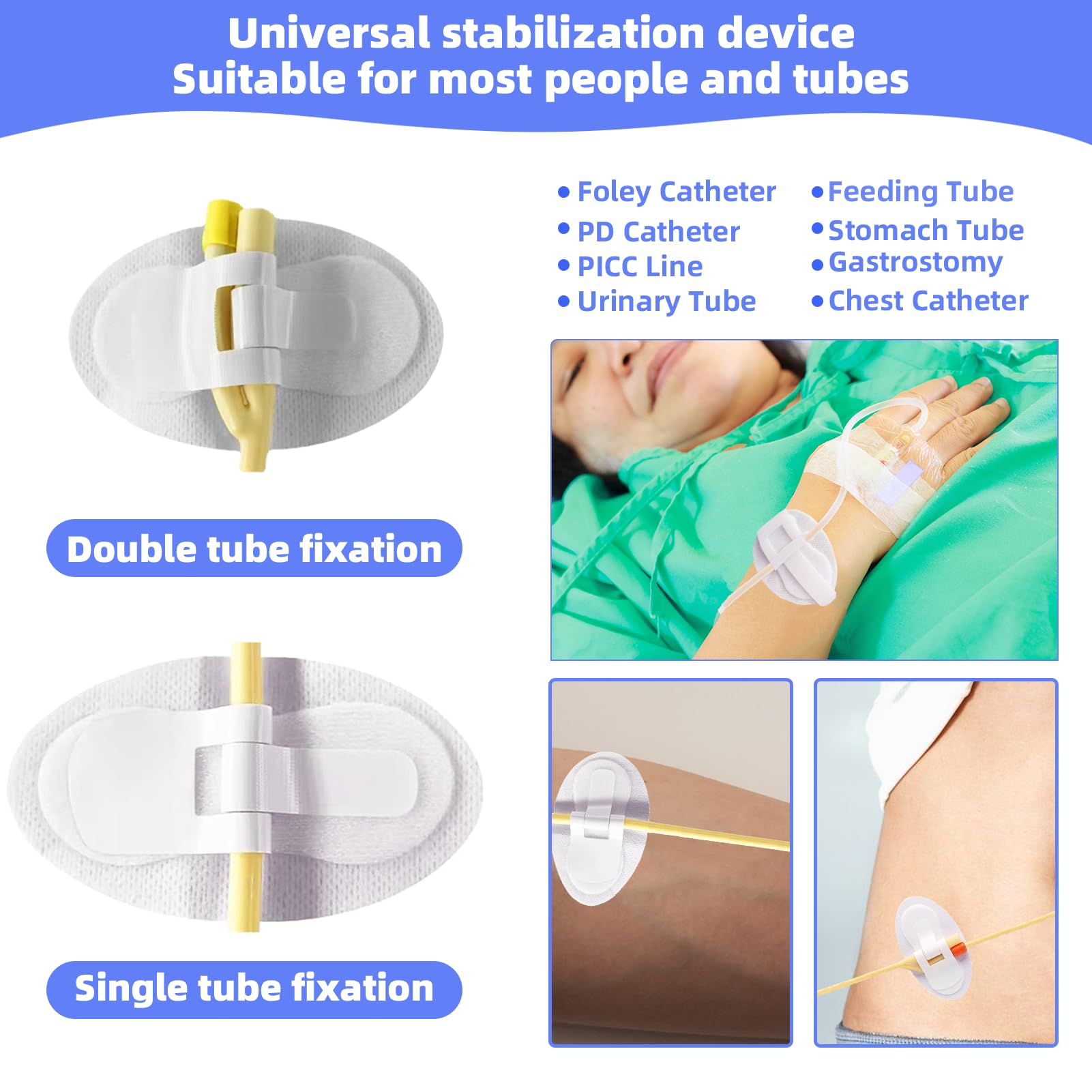 JFHNMLW universal catheter support works with Foley, G-tube, and feeding tubes.