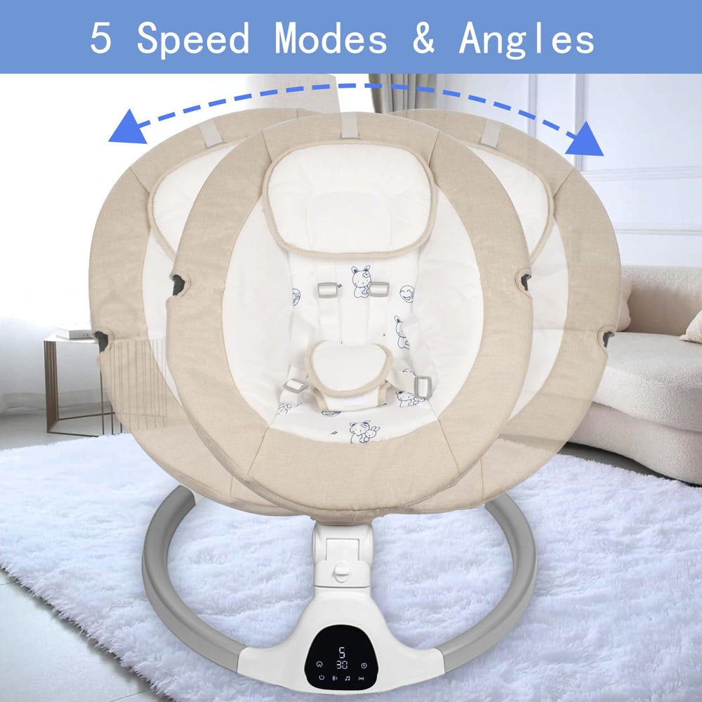 JFOVMCYG baby swing Bluetooth touch screen control for easy music and speed changes