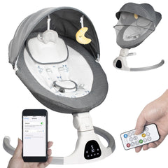 JFOVMCYG baby swing front view shows portable setup for calm sessions.