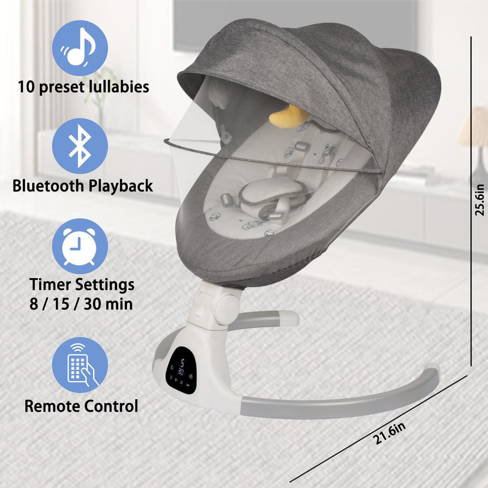 JFOVMCYG baby swing compact design for easy storage.