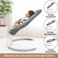 JFOVMCYG swing with five speeds offers customizable soothing rhythms.