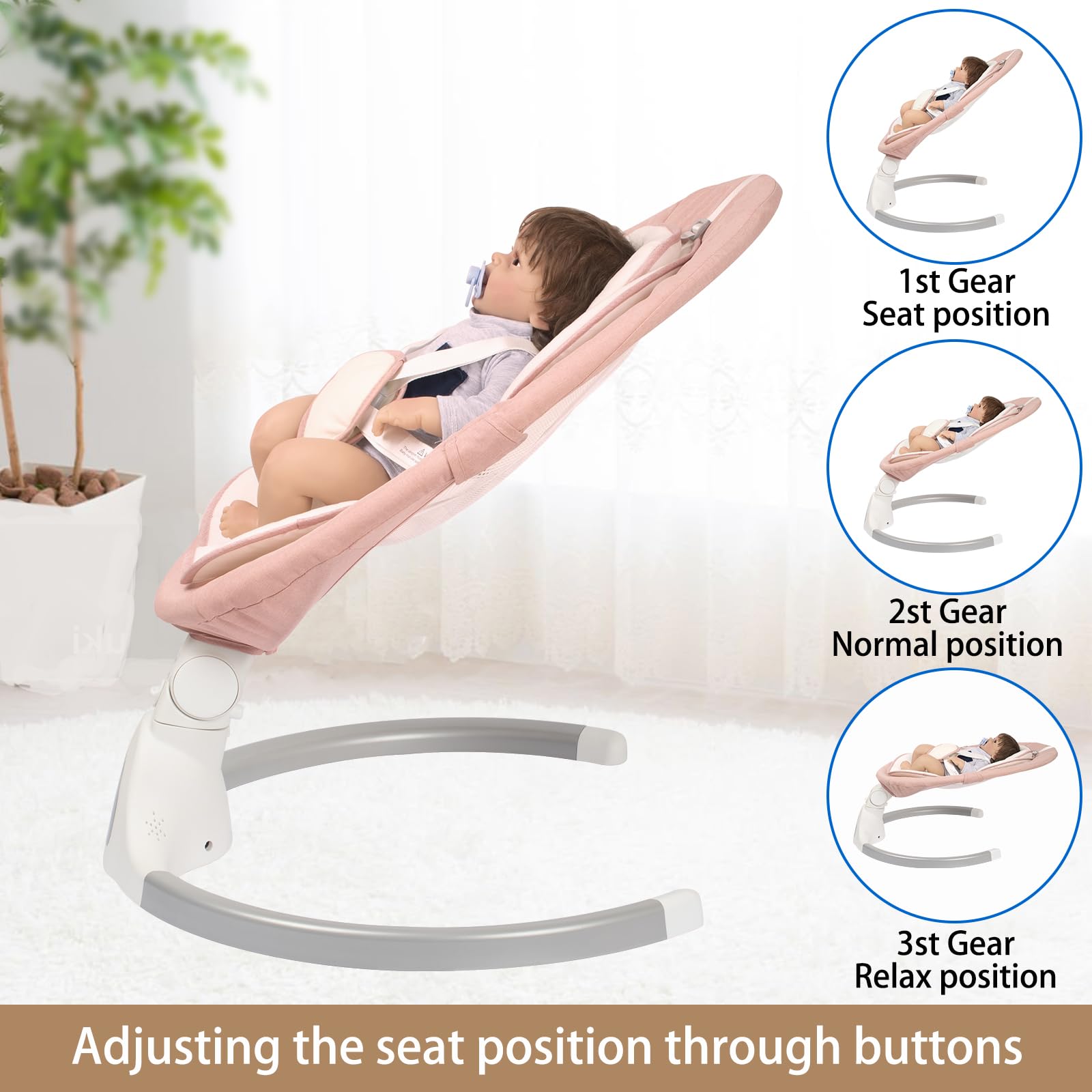 JFOVMCYG electric baby swing remote control enables effortless operation.
