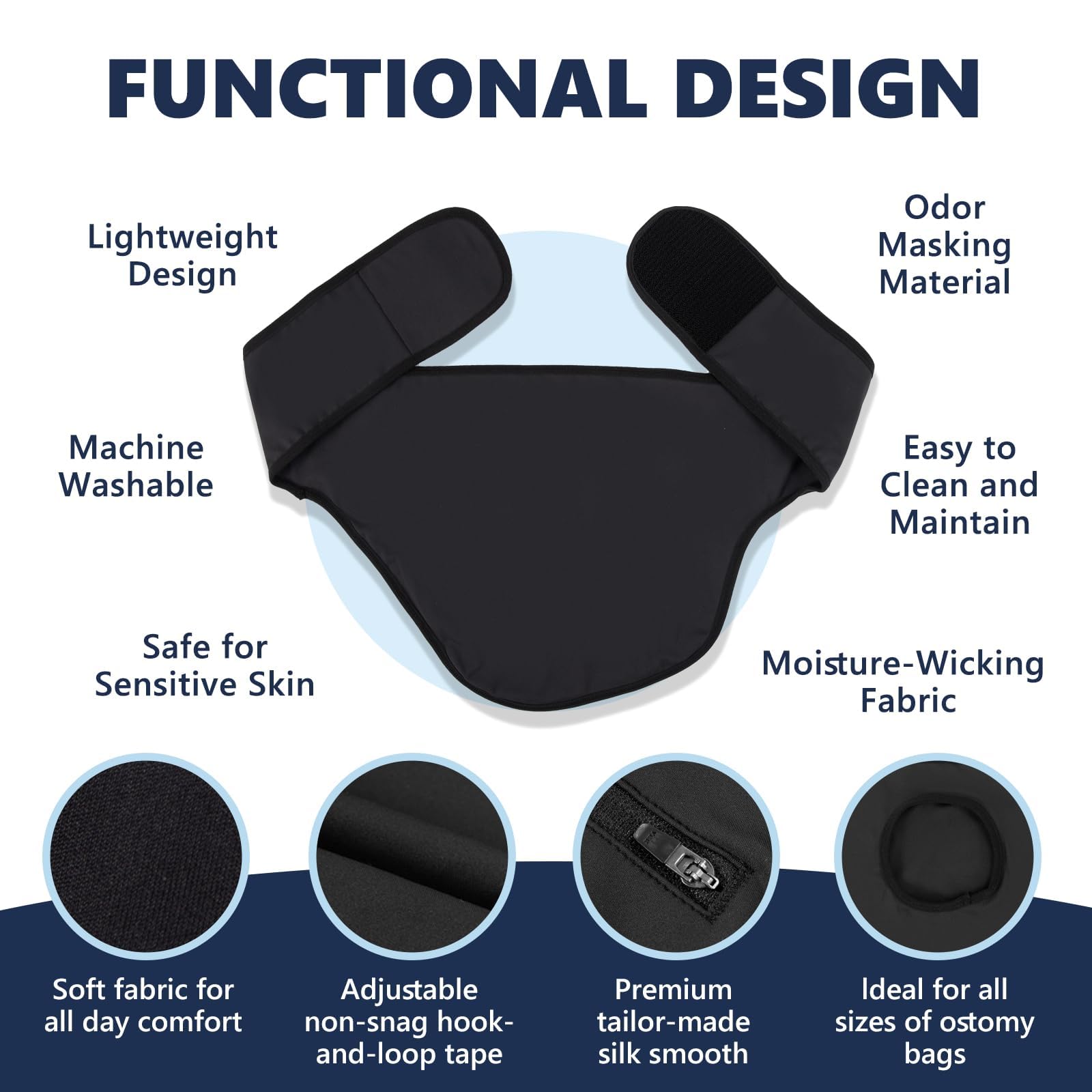 JFRHUDS Ostomy Belt keeps the pouch secure with adjustable fit.