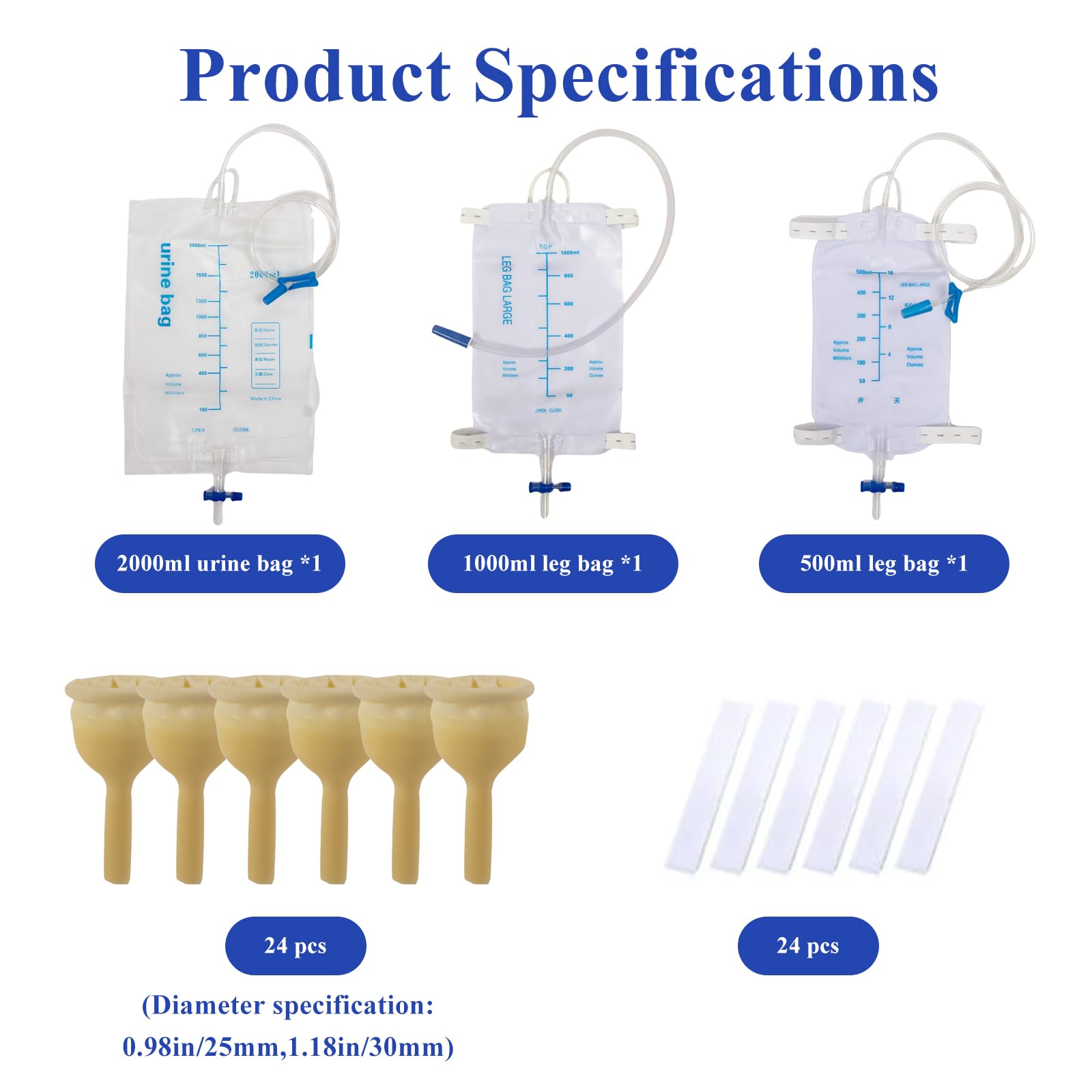 JFRHUDS 1000ml urine bag for moderate needs and reliable collection