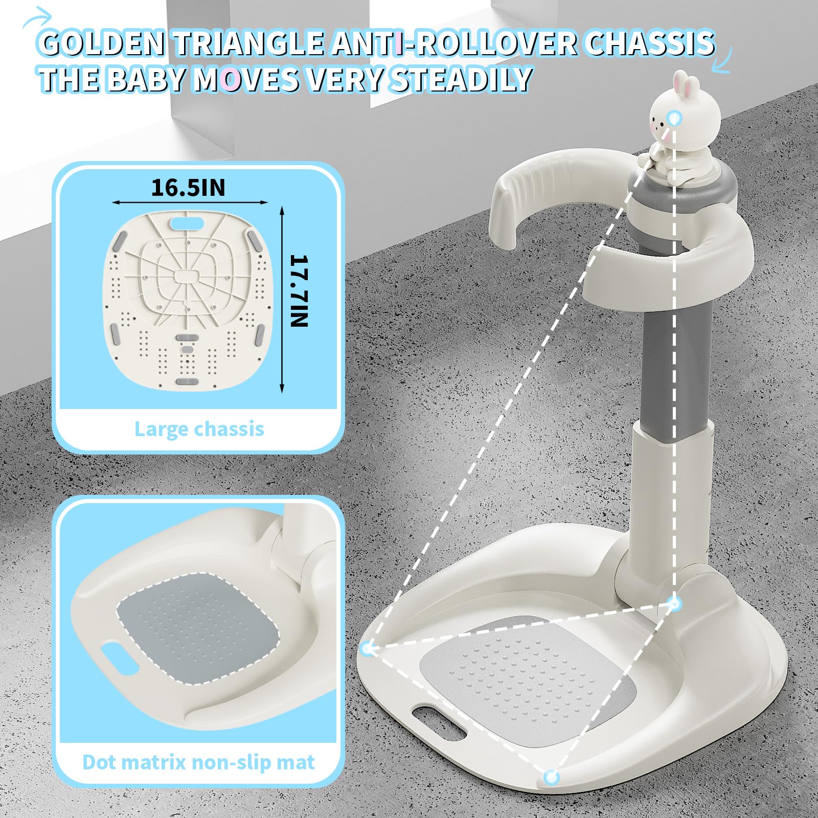 Jfxgjuv bath stand with soft handle for gentle grip during bathing.