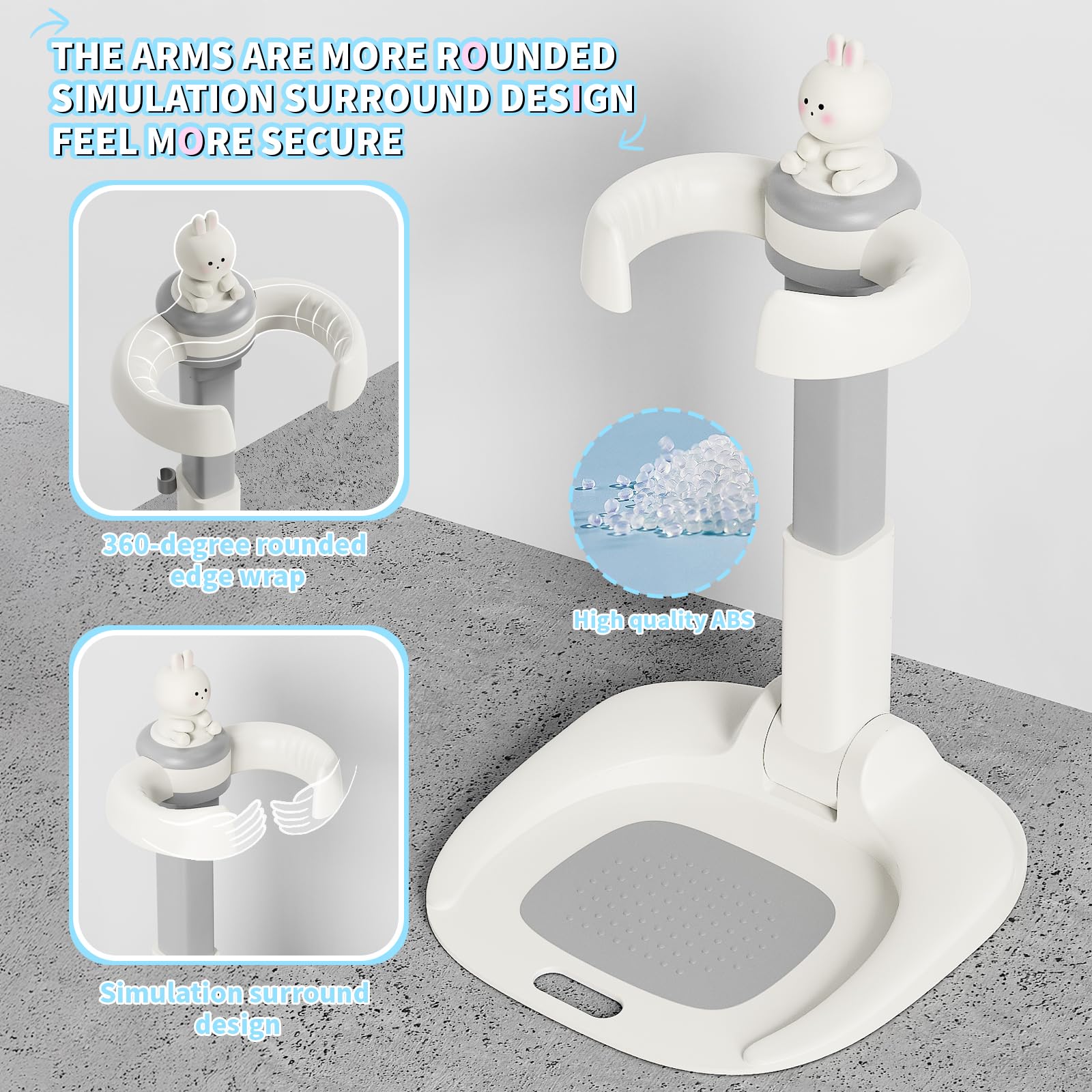 Jfxgjuv eight non-slip rings keep the stand steady during baths.