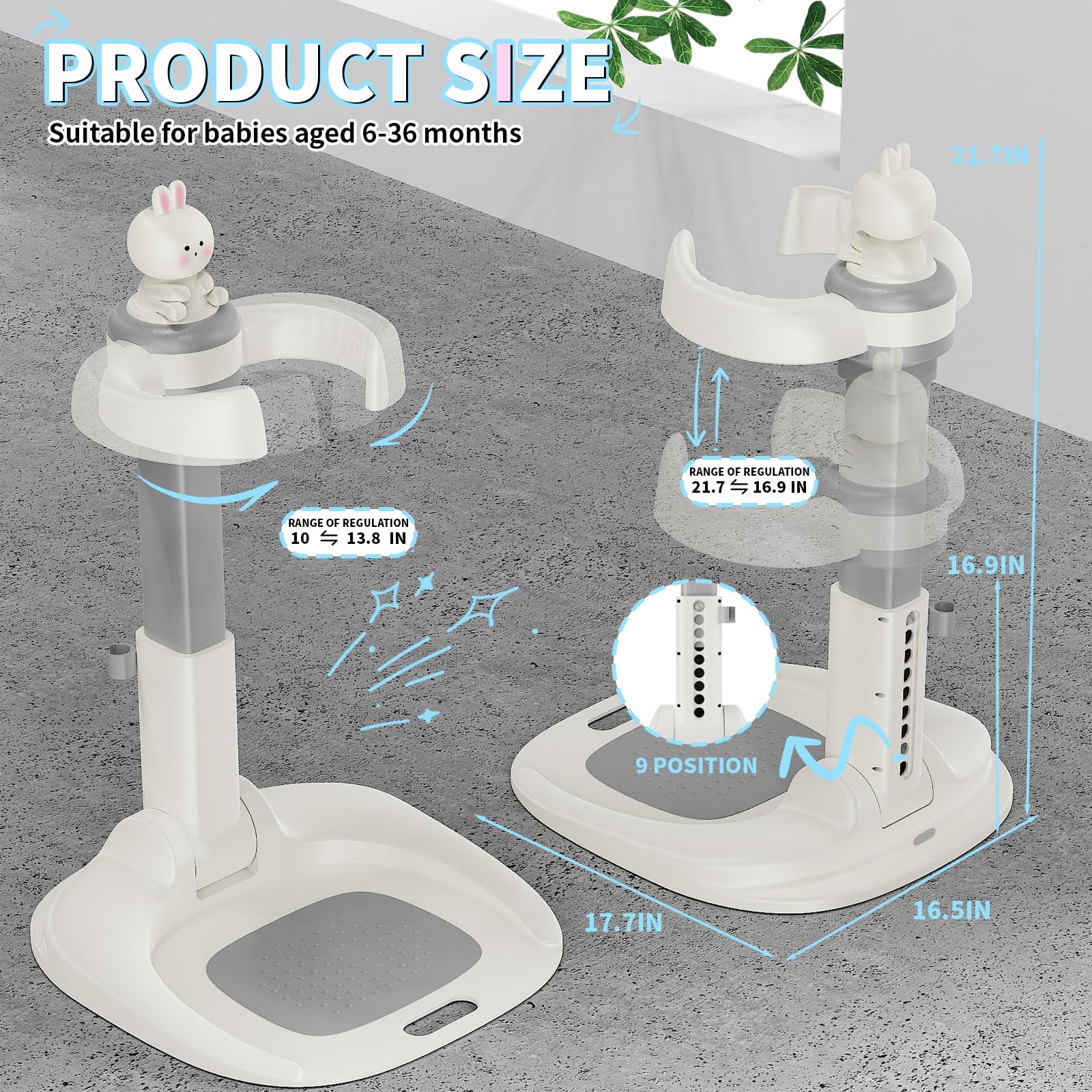 Jfxgjuv height-adjustable bath support ensures comfortable, safe use for growing babies.