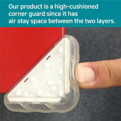 JHK Appason corner guards close-up of pre-applied adhesive strip for easy peel-and-stick.