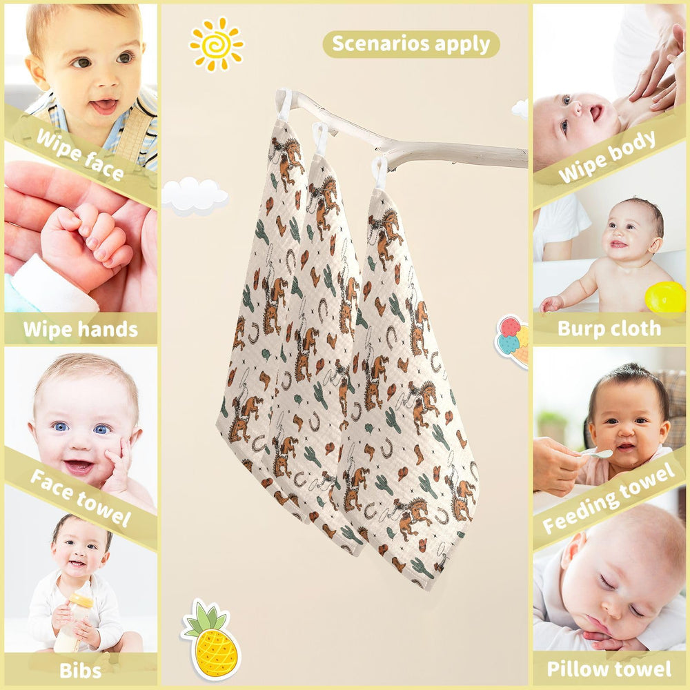 JHKKU washcloth with secure hanging loop on a stroller
