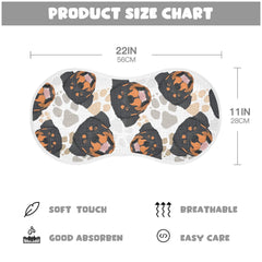 JHKKU burp cloth 22x11 size demonstrates full shoulder coverage during feeding.