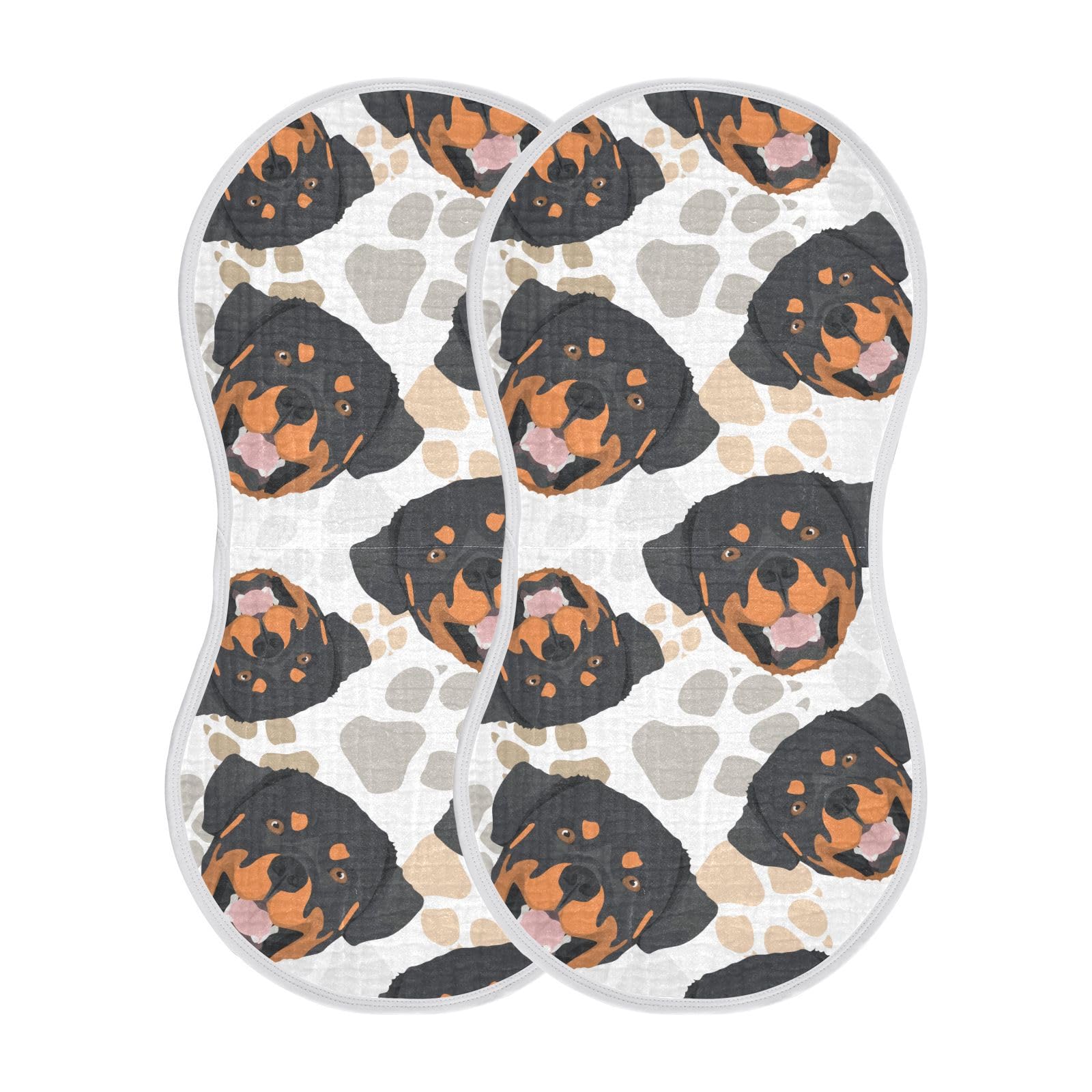 JHKKU burp cloth front view highlights soft cotton surface gentle on newborn skin.