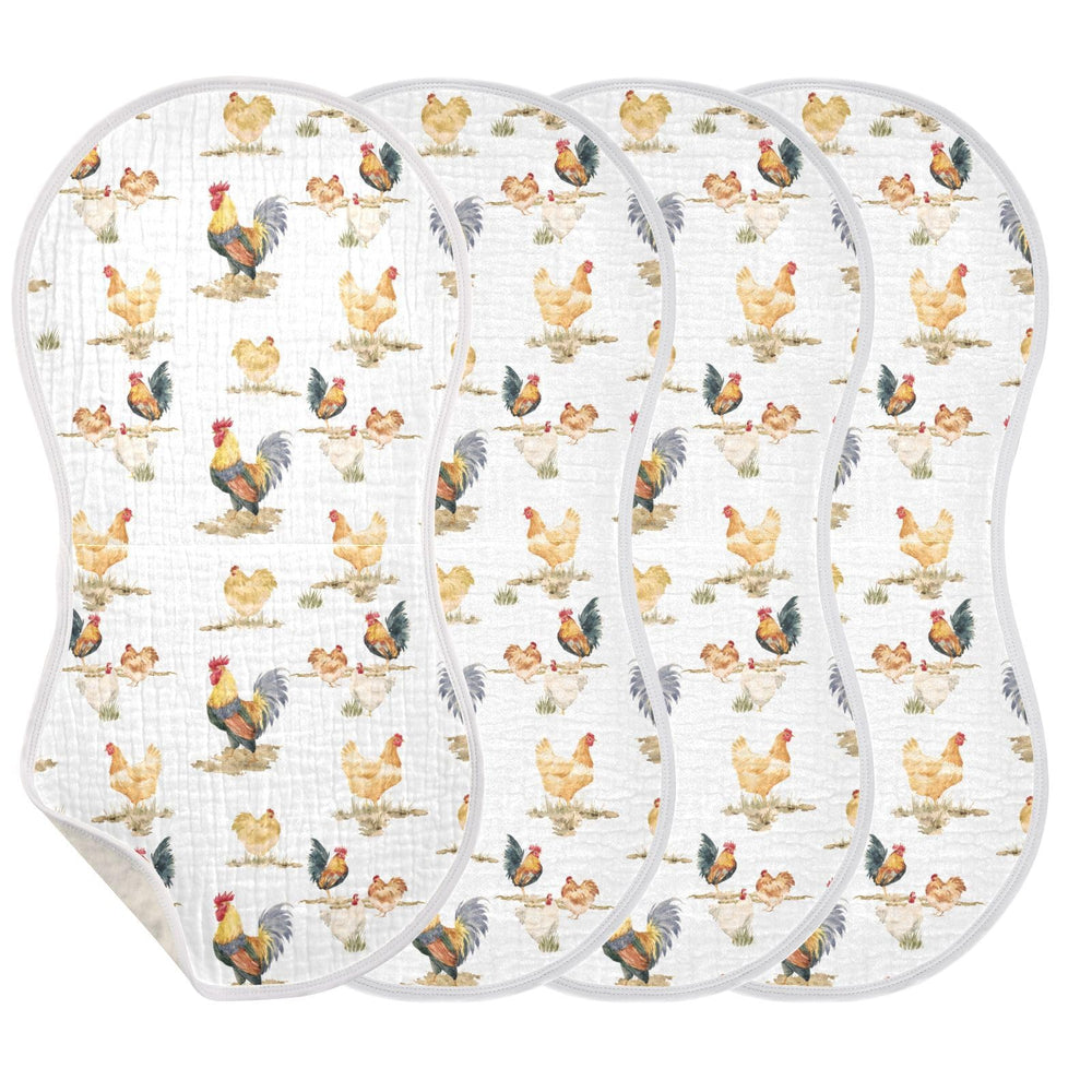 JHKKU muslin burp cloths back view, non slip fleece and TPU bottom protect clothing.