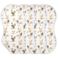 JHKKU muslin burp cloths back view, non slip fleece and TPU bottom protect clothing.