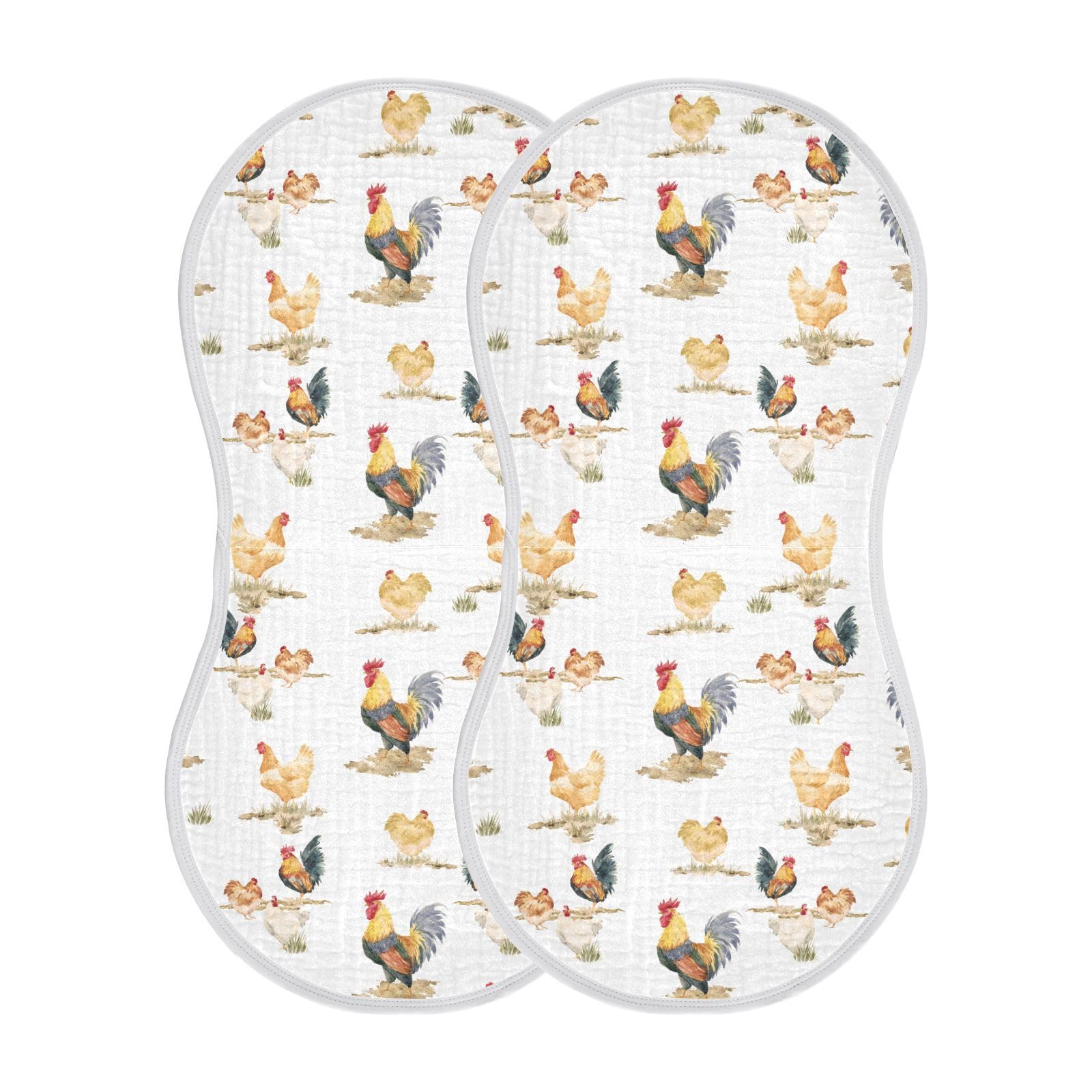 JHKKU muslin burp cloths front view, ultra-absorbent cotton for quick mess cleanup.