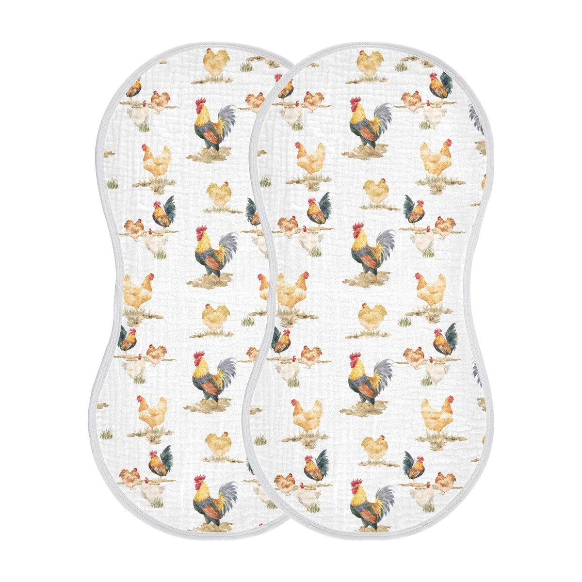JHKKU muslin burp cloths front view, ultra-absorbent cotton for quick mess cleanup.