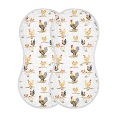 JHKKU muslin burp cloths front view, ultra-absorbent cotton for quick mess cleanup.