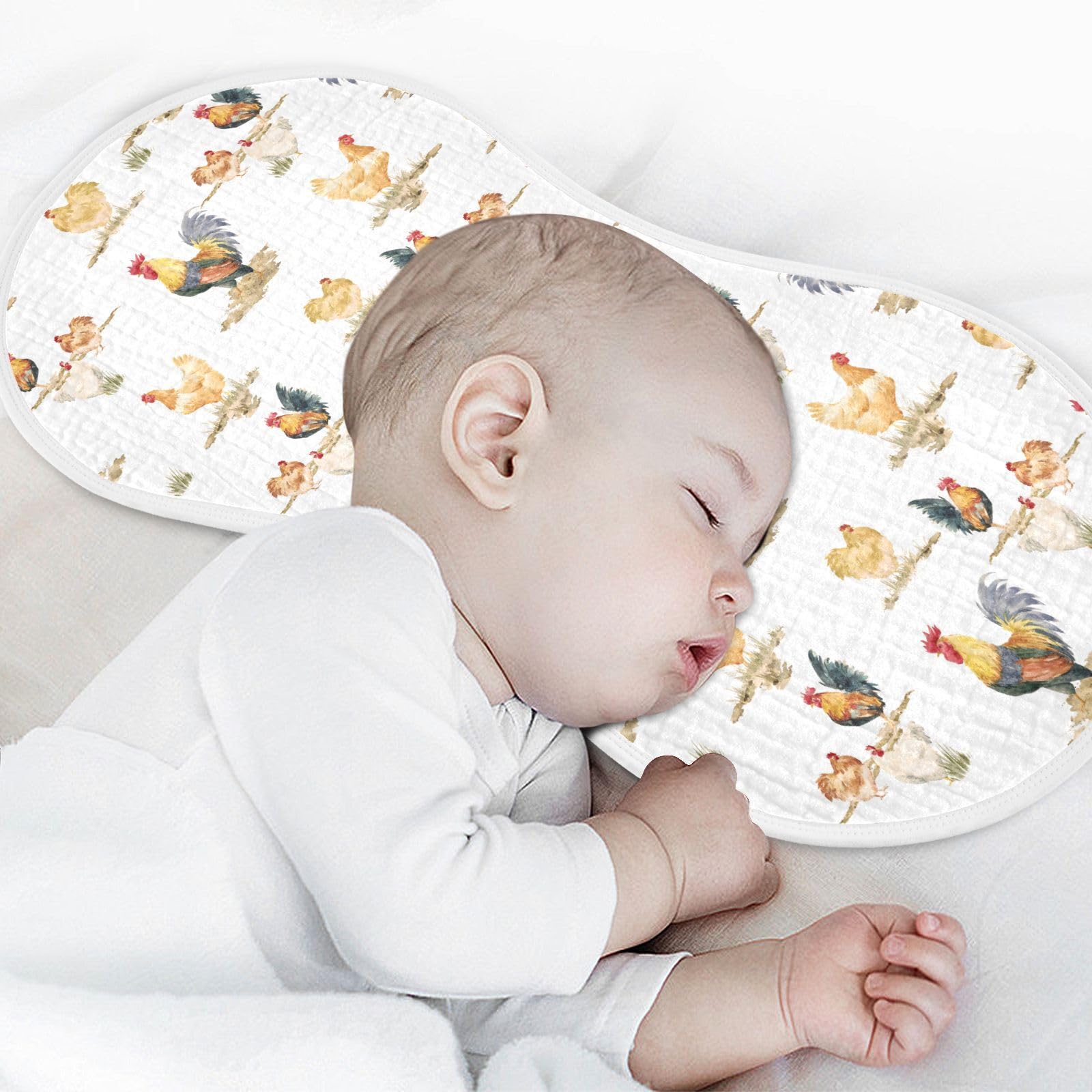 JHKKU muslin burp cloths waterproof bottom layer prevents seepage and keeps clothes clean.