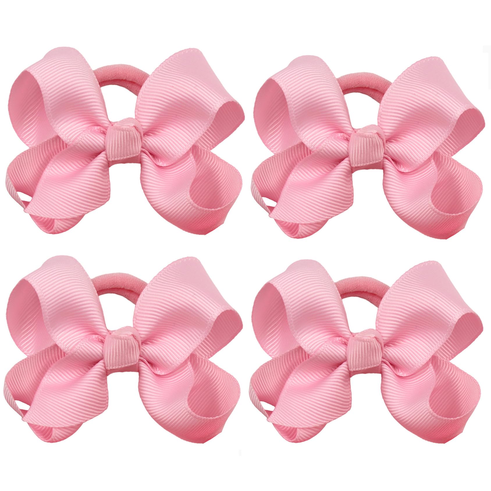 Jiaayuell 3-inch pink baby bow with secure elastic, perfect for all-day wear.