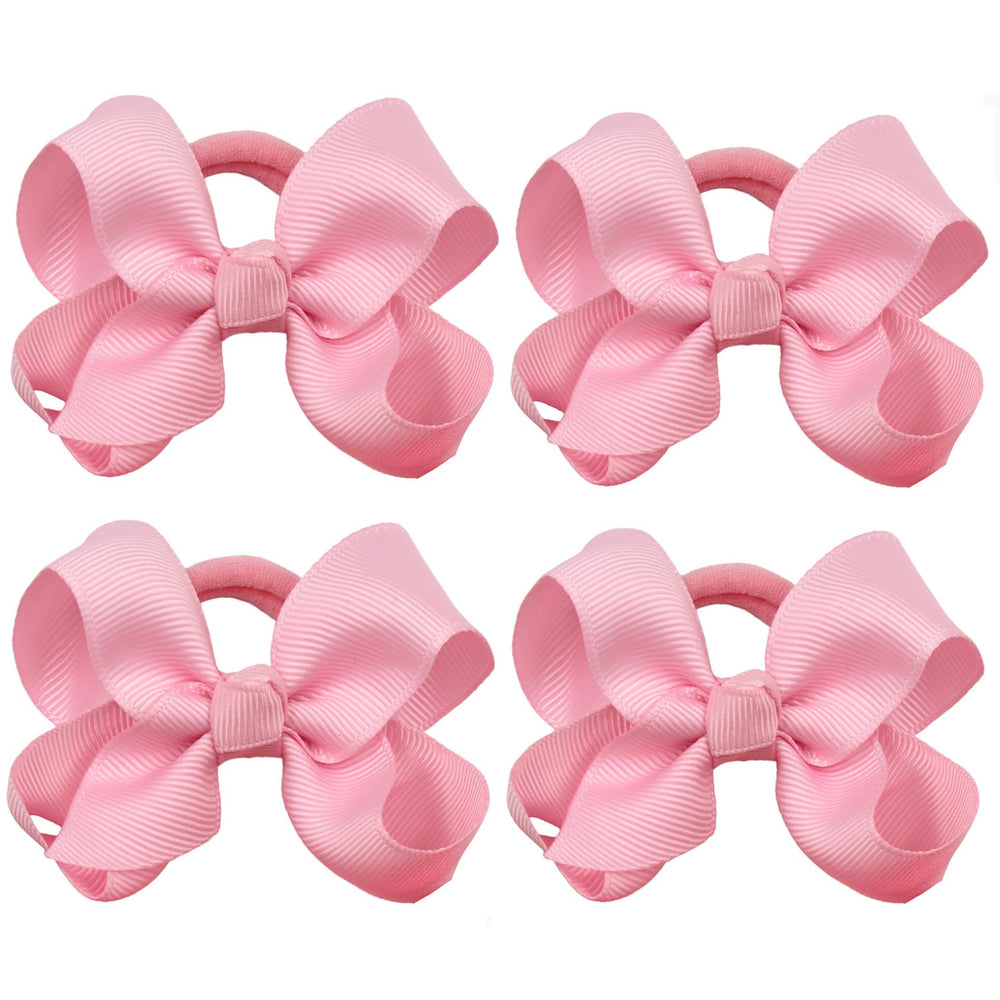 Jiaayuell 3-inch pink baby bow with secure elastic, perfect for all-day wear.