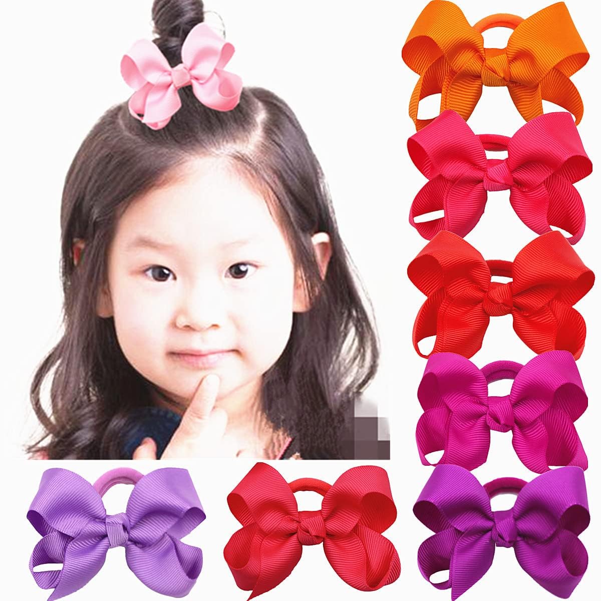 Jiaayuell 3-inch bow with ribbed grosgrain texture adds a polished touch.