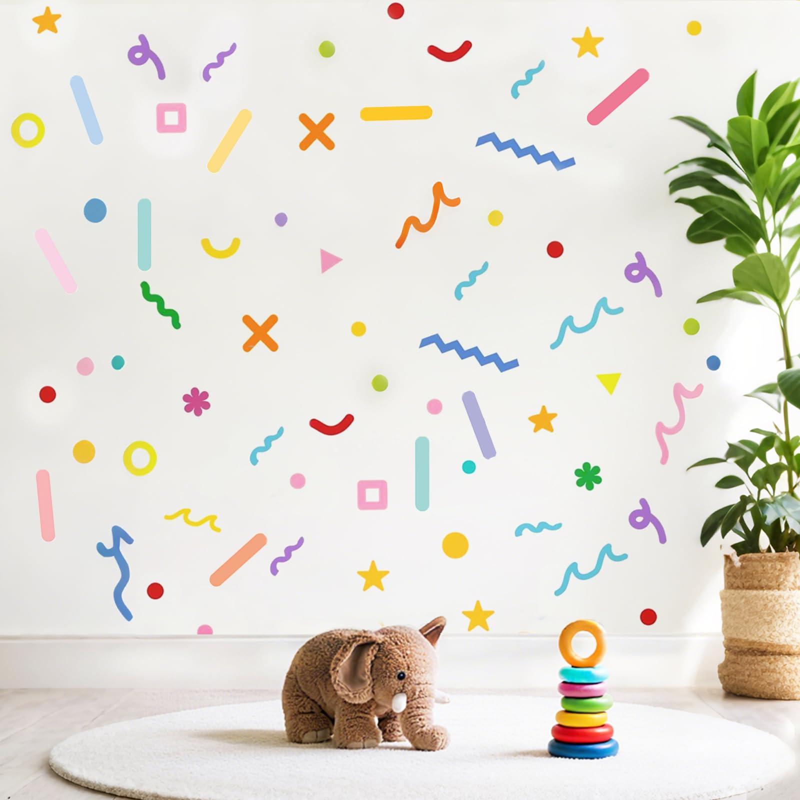 JIABEIUS sprinkle confetti wall stickers in multicolor patterns for playful room decor